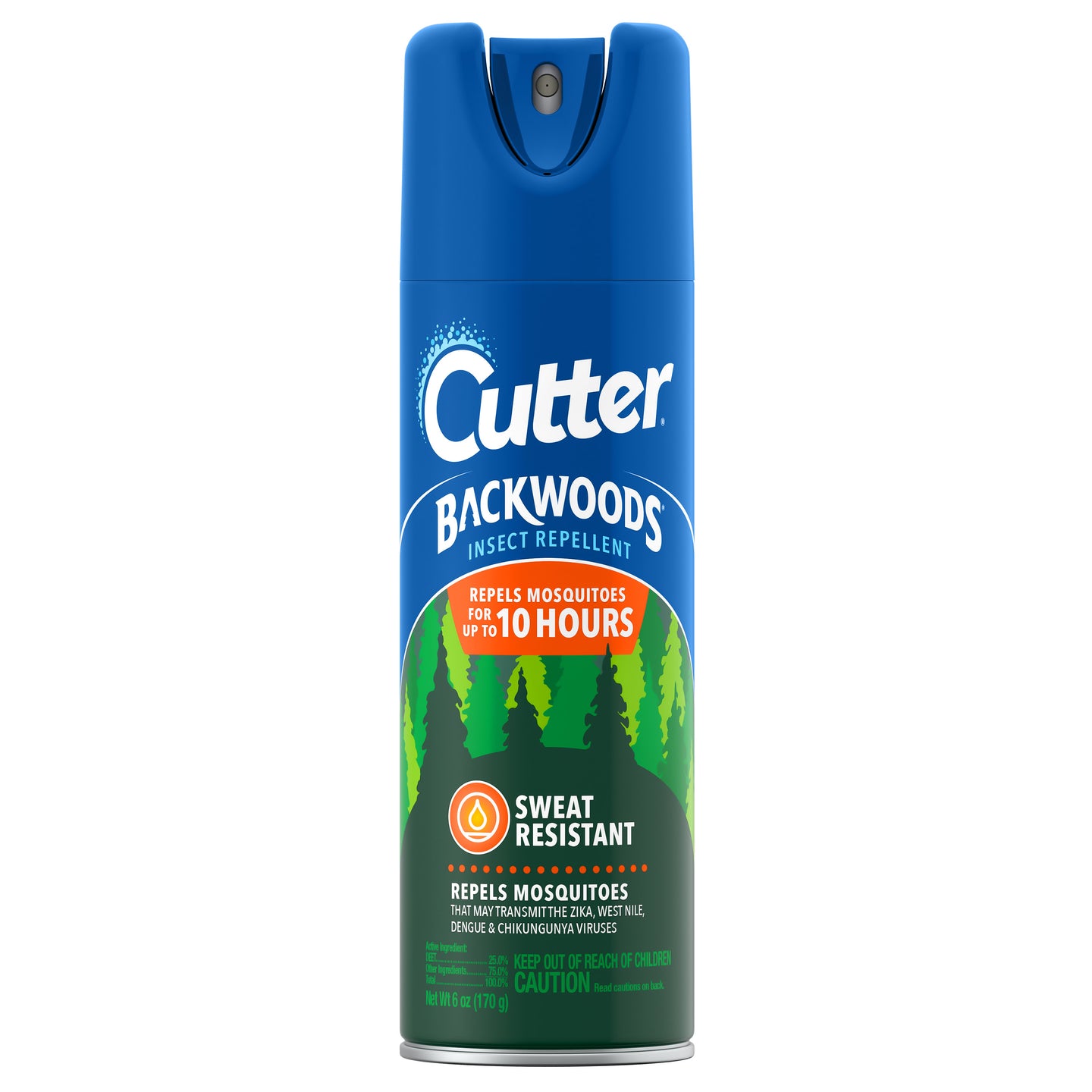 Cutter Backwoods Sweat Resistant 25% Deet 6 oz Insect Repellent